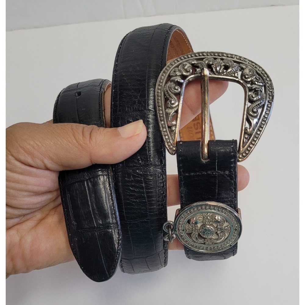Brighton Museum Collection Black Leather Belt Women's Size M  Length‎ 33 Inches